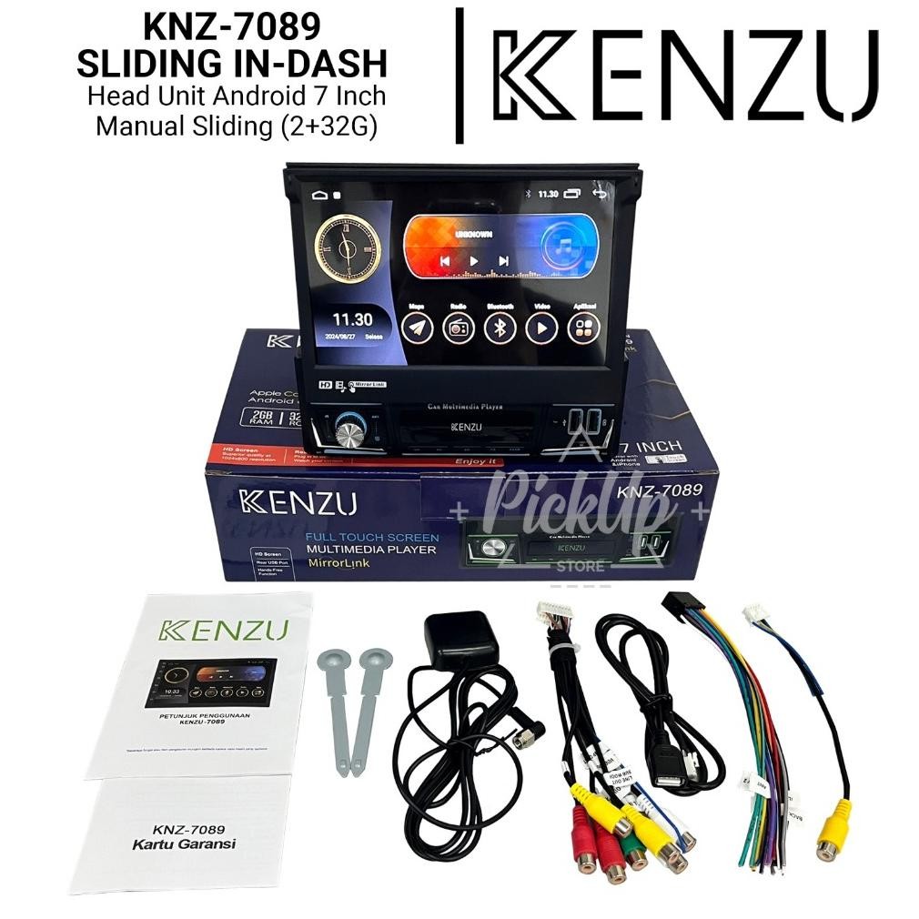 Terlaris Head Unit Android Single Din Kenzu-7089 Sliding Indash