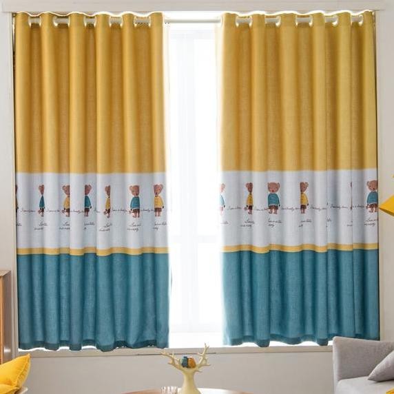 Gorden Minimalis/ Tirai Jendela Minimalis/ Gorden Blackout/Daun/Hijau