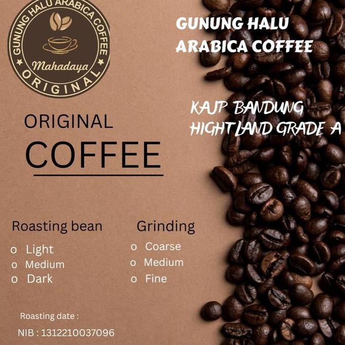 

original kopi arabika gunung halu 150g - biji/bubuk coffee specialty java arabica