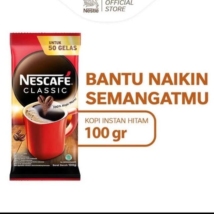 

original nescafe classic instant coffee 100g - kopi instan hitam praktis
