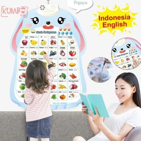 Poster Edukasi Anak Suara Bahasa Indonesia Inggris Mengenal Hewan Huruf Abjad Hijaiyah Termurah