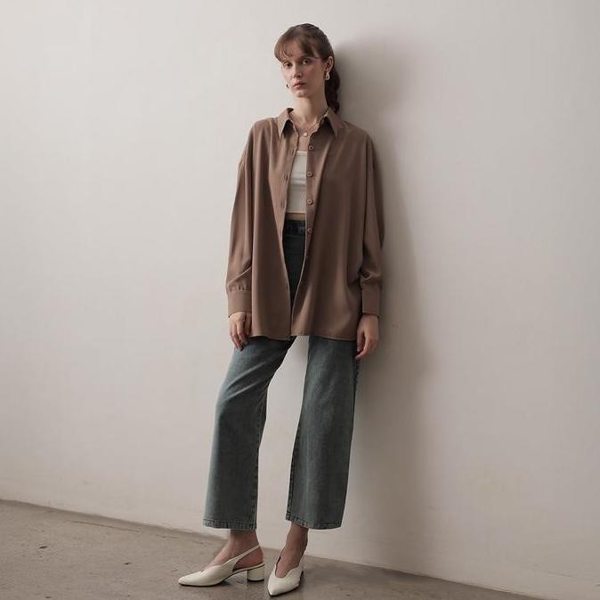 [Tutuloph] Lowell Oversized Shirt | Kemeja Oversized Wanita Lengan Panjang | Kemeja Casual Stylish K