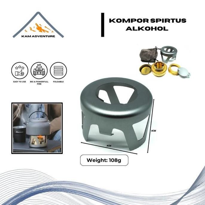 Kompor portable alkohol spirtus camping masak outdoor - kompor camping spirtus outdoor - alat masak
