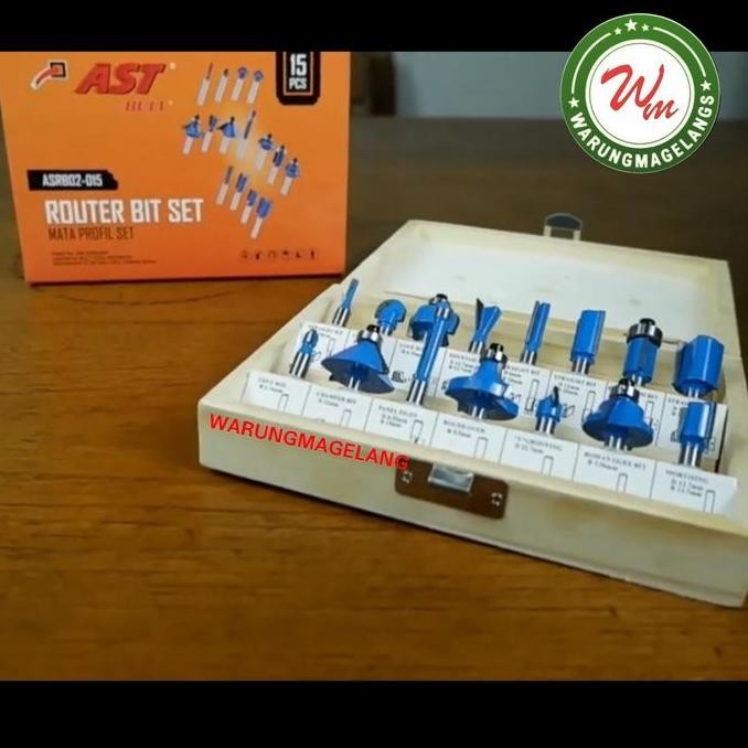 Mata Profil Set 15pcs ast byb bull Wood Router Bits Set TCT Box Kayu