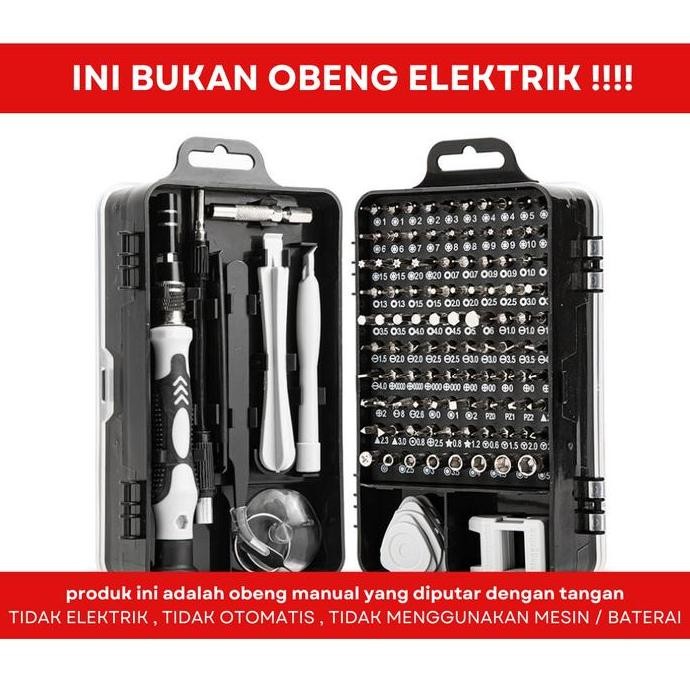 Produk Baru Obeng Set 115 in 1 Multifungsi Toolkit Reparasi HP, Laptop, Elektronik Lengkap