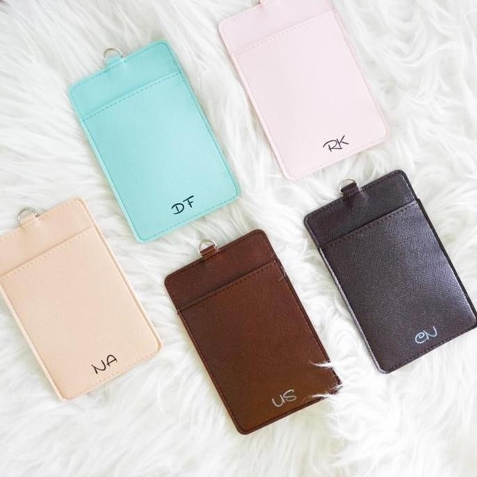 

Souvenir Custom Holder Kartu Nama Kulit - Id Card Holder Inisial Original