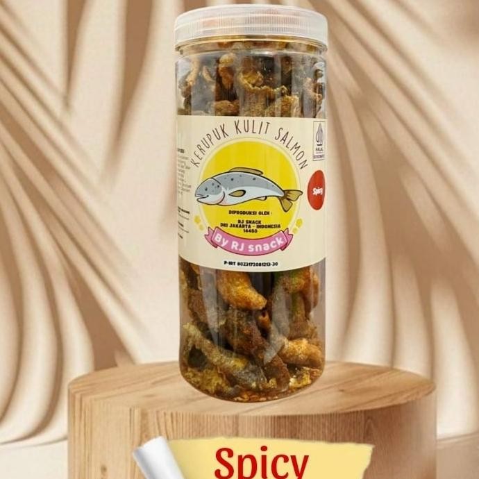 

Kulit Ikan Salmon Crispy Crunchy Kemasan Toples 150Gr Salmon Skin Chips Spicy