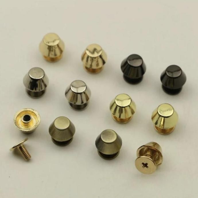 Produk Terbaik] 12pcs Kaki Tas Kerucut 10mm Stainless Anti Karat Mur Baut