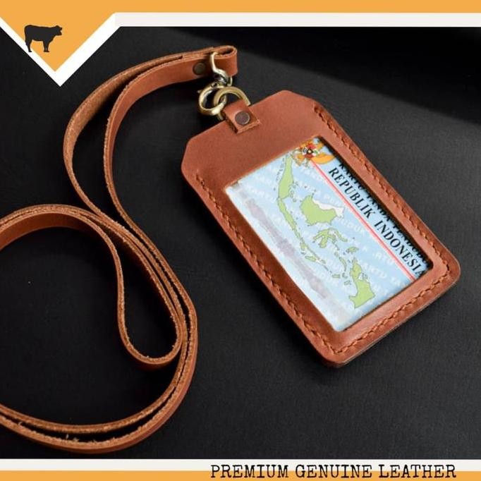 

Id Card Holder Kulit Asli Handmade | Gantungan Name Tag Genuin Leather Original