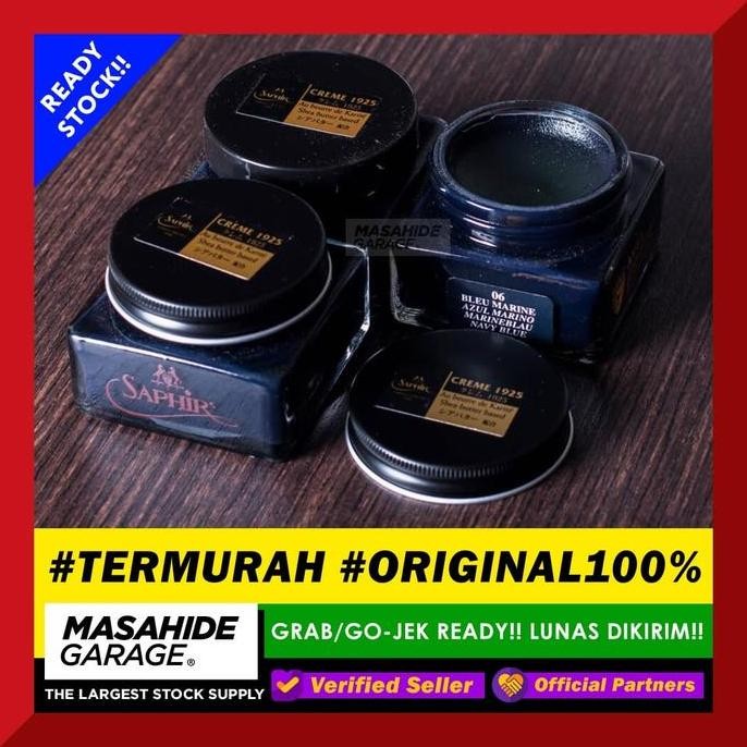 Produk Baru Saphir Creme Navy Blue 75ml ORI Semir Sepatu Kulit Warna Biru Perawatan Premium