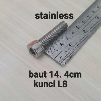 Eq-77 Baut 14. 4Cm L8 Stainless