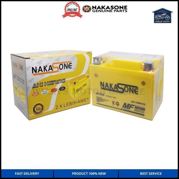 AKI GTZ5S-MF NAKASONE Accu Aki kering motor beat karisma vario karbu scoopy karbu SPAREPART MOTOR TE
