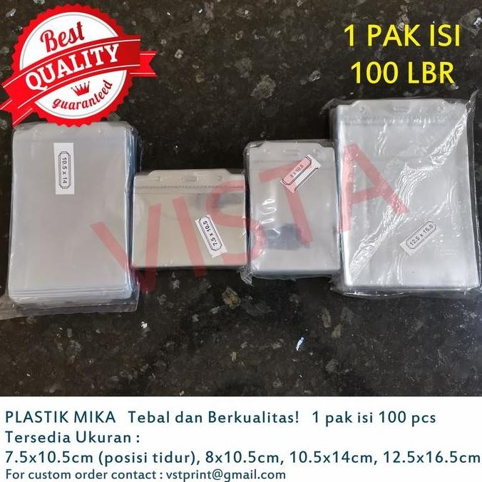 

Plastik Mika Id Card Ukuran 12.5X16.5 Cm Tebal 0.15 Isi 100Pcs Original
