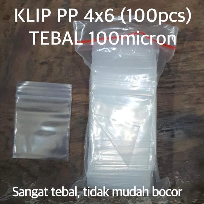 PLASTIK KLIP PP 4x6 TEBAL 100 MICRON KLIP PUTIH ZIPPER *