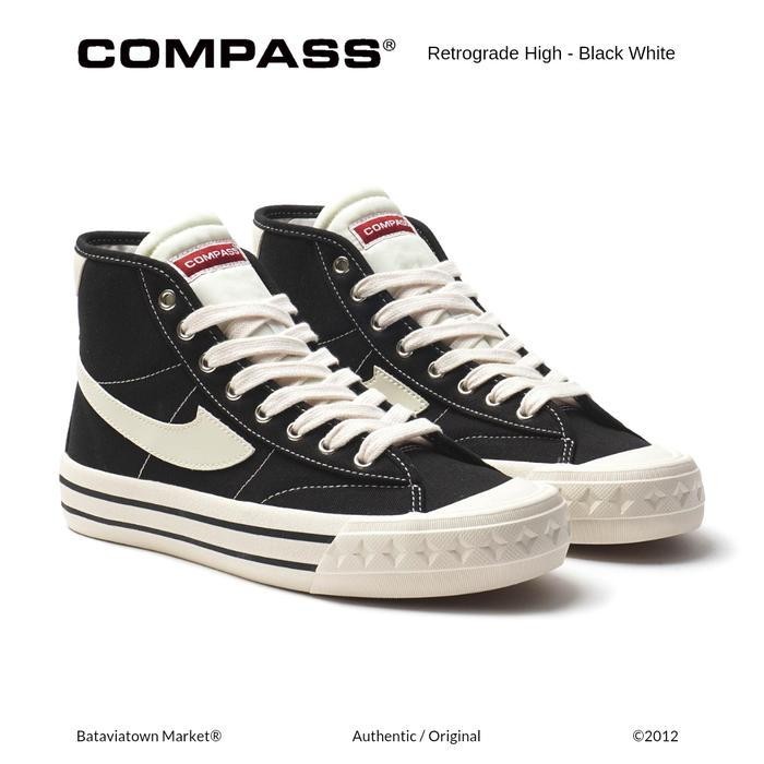 OW Sepatu Compass Retrograde High Decon - Black White