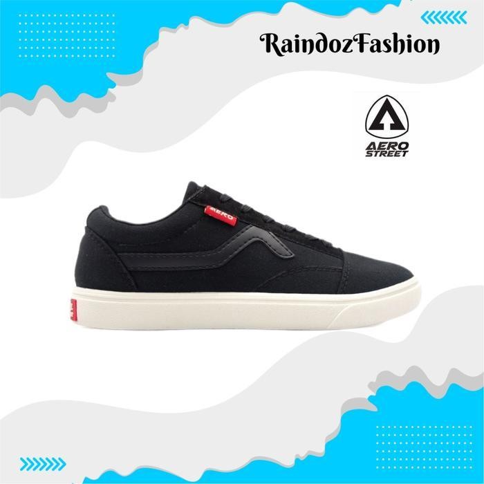 OW Sepatu Sneakers Casual - Aerostreet 36-45 Massive Low Hitam Hitam