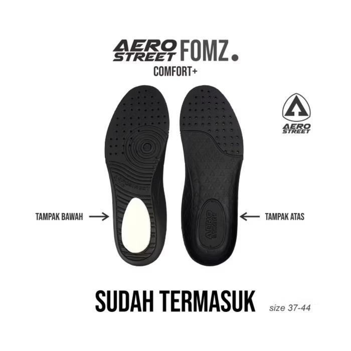 OW [TERMURAH 100% Original AEROSTREET] Aerostreet 37-44 Massive Basic Hitam Hitam Sepatu Sneakers Ca