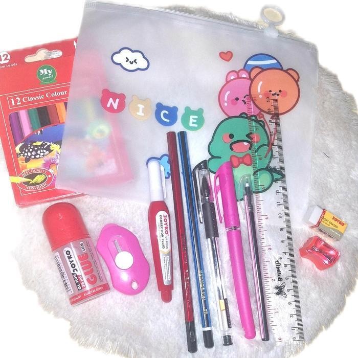 

SWG TERLARIS ALAT TULIS SEKOLAH DAN KANTOR MURAH 18 IN 1 PAKET KOMPLIT JOYKO DAVIS MONTANA KENKO Penghapus Pulpen Pensil Stationery Cair Tinta