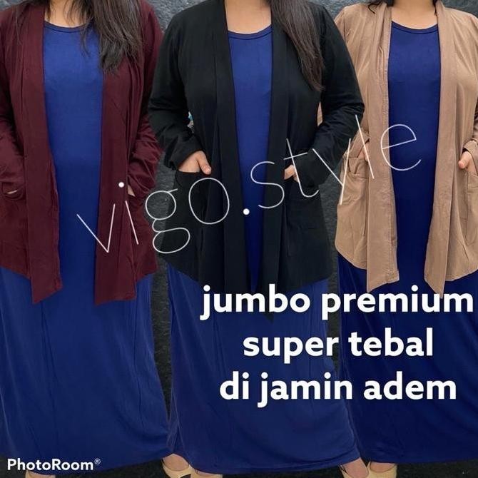 KARDIGAN WANITA JUMBO LD 120CM - 140CM SAKU POLOS/CARDIGAN POLOS BIG SIZE/OUTWEAR KARDI OVERSIZE CAR