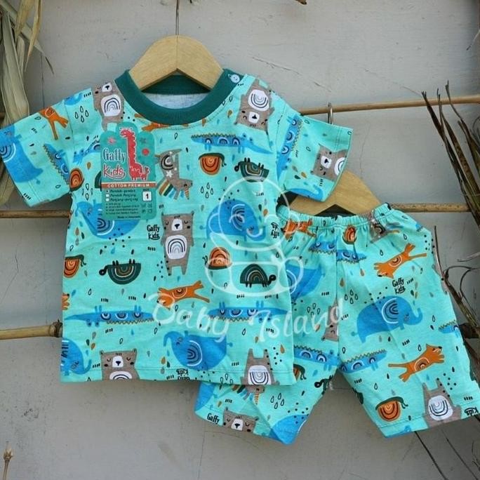 Setelan Baju Pendek Celana Pendek Anak Bayi 6 12 18 Bulan / Baju Tidur Piyama Oblong Anak Bayi Laki 