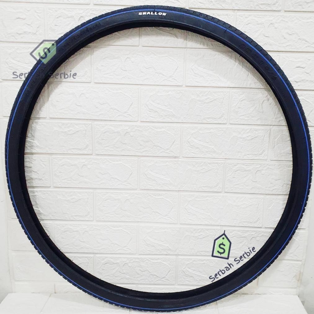 Ban Luar Sepeda 26X1 3/8 Swallow 590 26 X 1 3 Per 8 Hitam Putih Ctb Phoenix Jengki Polygon Sierra