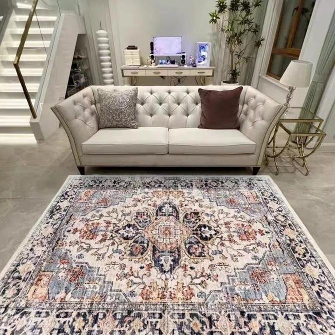 Karpet lantai anti slip, karpet import dekorasi, karpet bohe jumbo