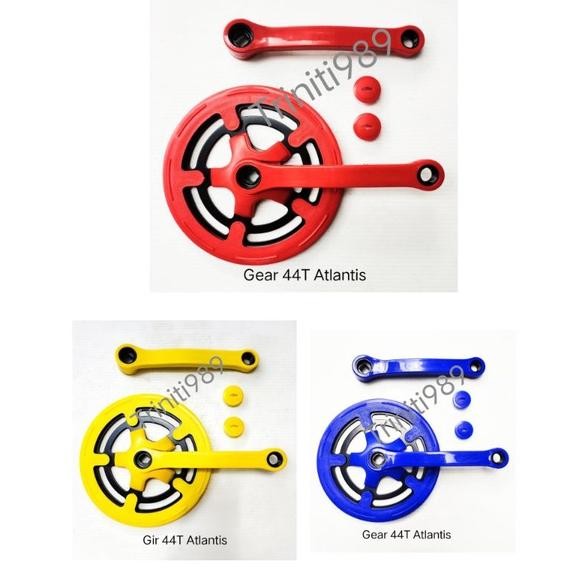 Gear Gir Crank set Piringan 44T sepeda Fixie Lipat Minion Atlantis