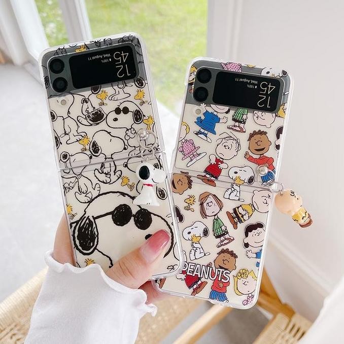 Ready Ready Snoopy Pendant Case Samsung Z Flip 3 5G Casing Z Flip3 Lucu