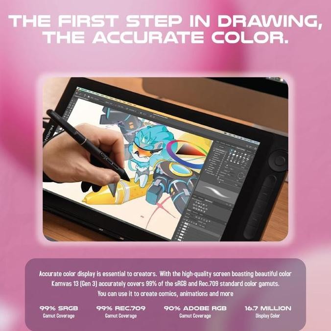 

Huion Kamvas 13 Gen 3 Pen Tablet Display 13" FHD 120% sRGB