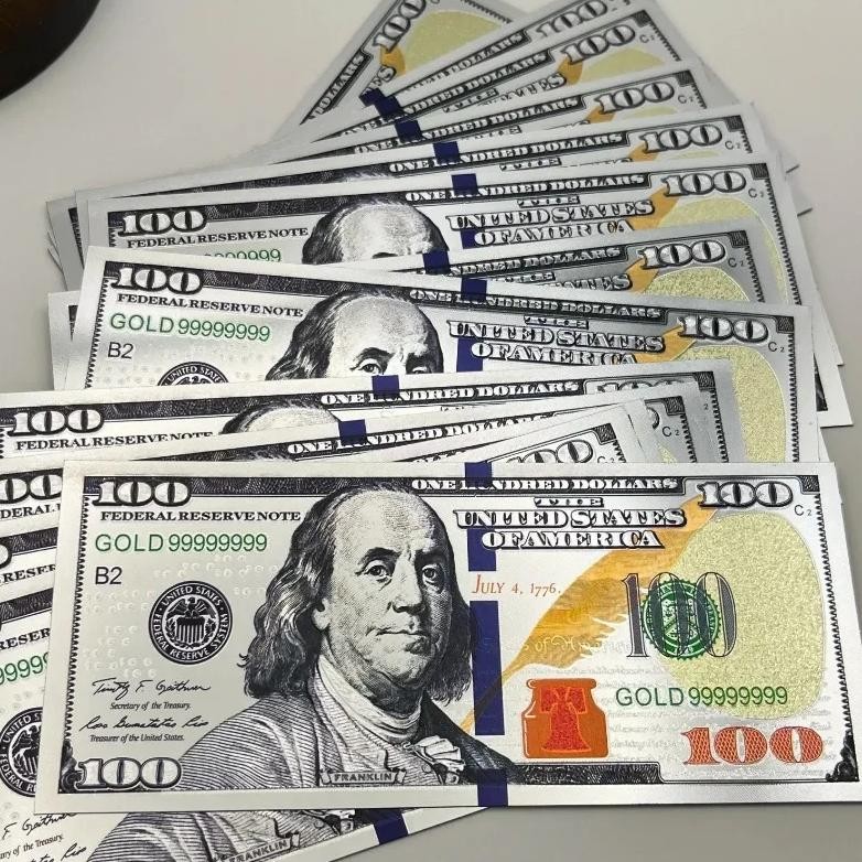 20/50/100Pcs Usd 100 Dollars 24K Gold Foil Golden Usd 100 Dollar Fake Bills Paper Money Banknotes Cr