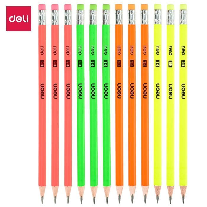 

Sp Pensil Hb Deli Pensil Kayu Pensil Dengan Penghapus Pensil Murah Graphite Pencil (12Pcs)
