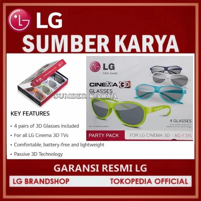 TERLARIS - AG-F315 LG 4-pack Cinema 3D Glasses AGF315 Kacamata Original