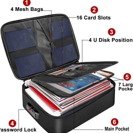 

Tas Penyimpanan Dokumen 3 Lapis Tahan Api Tahan Air Dengan Kunci