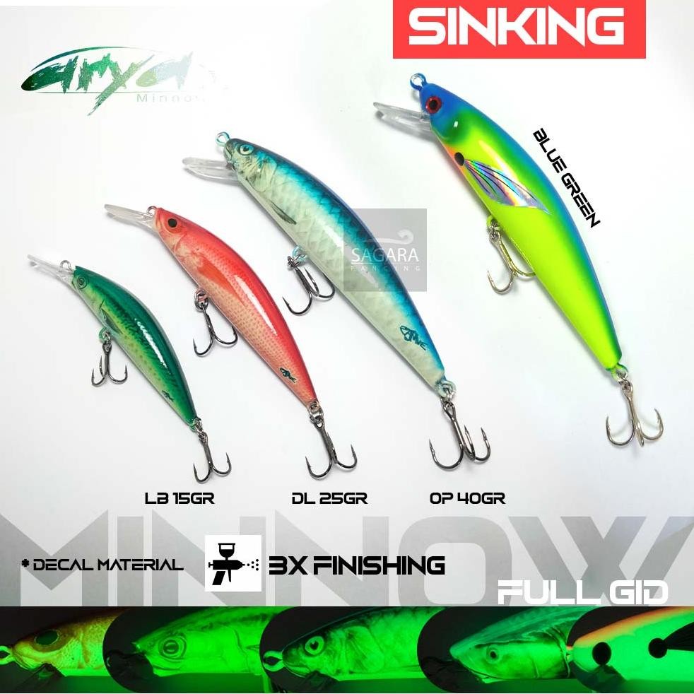 Minnow Zamve Arya | Minnow 15gr | 25gr | 40gr Umpan Pancing Lure Minnow Sinking Nugi