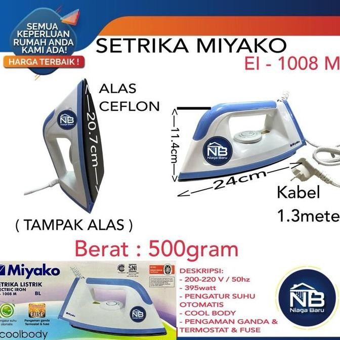 Setrika Miyako EL 1008 M EL1008M Setrika Listrik Terlaris