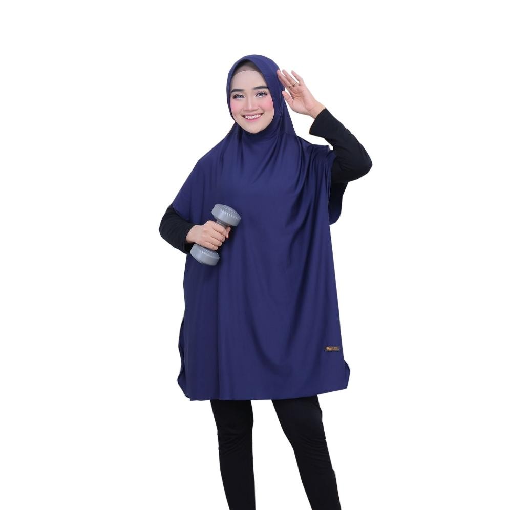 Bergo Sport Jilbab Olahraga Syari Model Rompi Wanita Jumbo Pad Antem Hijab Renang, Senam Menutup Dad