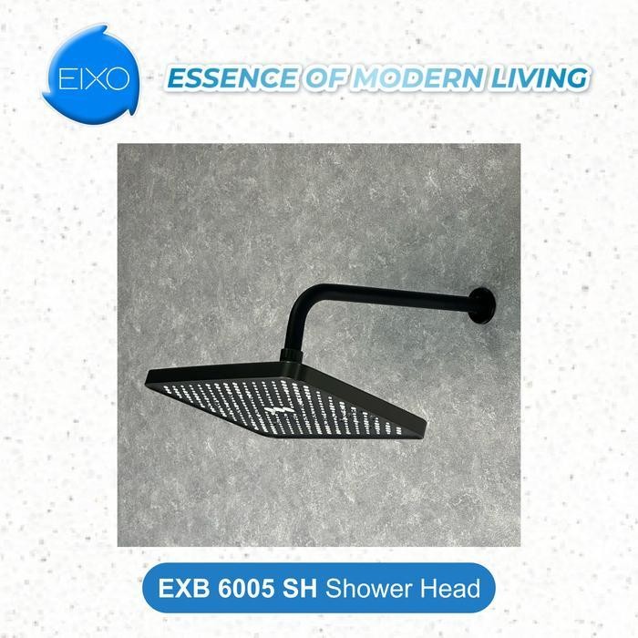 Shower Head Eixo Bufalo Exb 6005Sh Modern Warna Hitam Dengan Tangkai Stainless Steel 201 Dan Head Ab