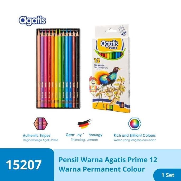 

#@#@#@#@] Pensil warna Agatis Premium Prime 12 warna Permanent Colour PH-C-1201