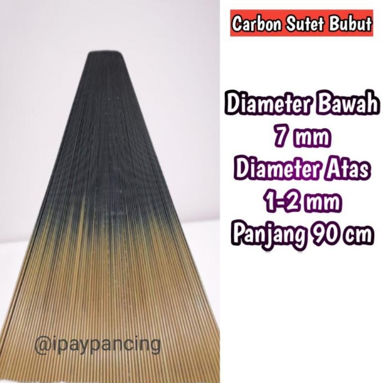 Carbon Sutet Bubut 90cm 7mm Bahan Joran Nugi