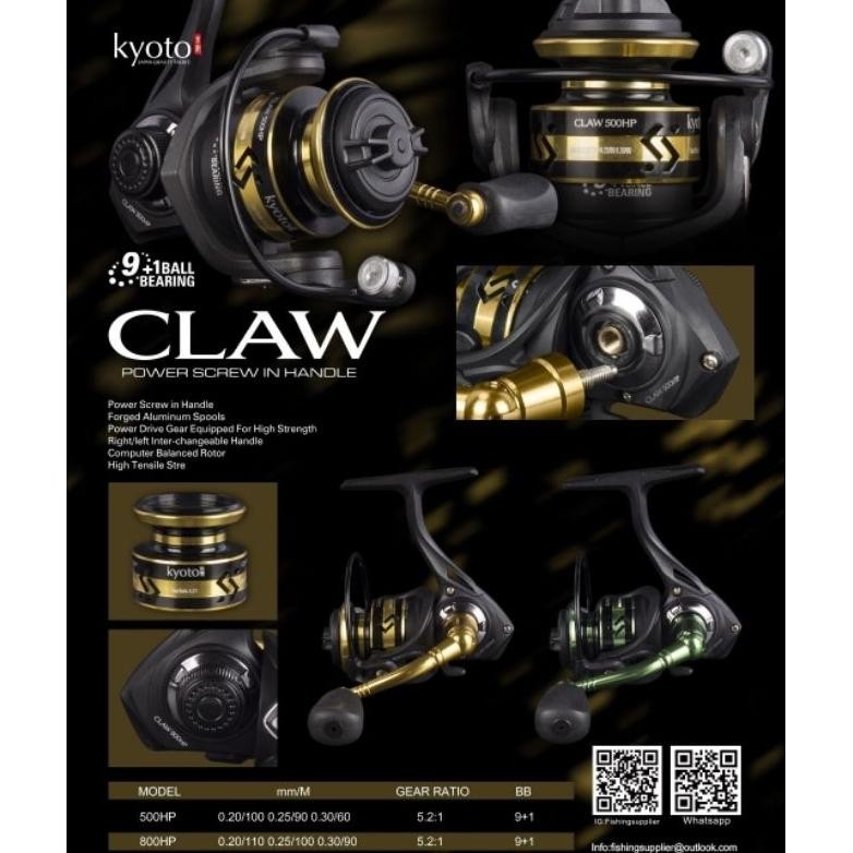 Reel Ultralight Kyoto Claw 500 800 Power Handle Nugi