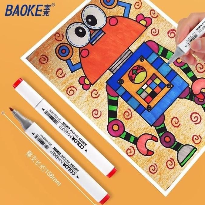 

BAOKE Spidol Warna MP2933 12 / 24 Color - Set Marker Paint Double Side Murah