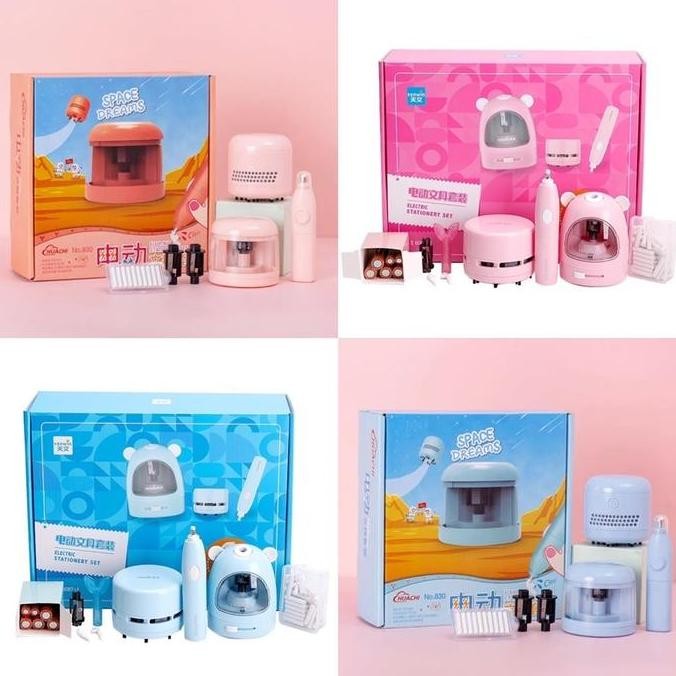

Alat serutan pensil elektrik set Penghapus set elektrik Stationery LA