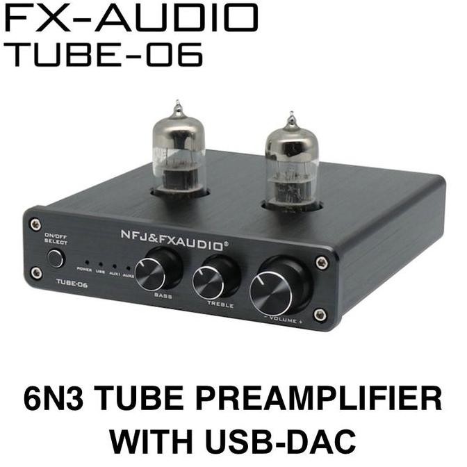 Promo FX-AUDIO Tube-06 Vacuum Pre-Amplifier HiFi Audio Tube 6N3 with USB-DAC COD