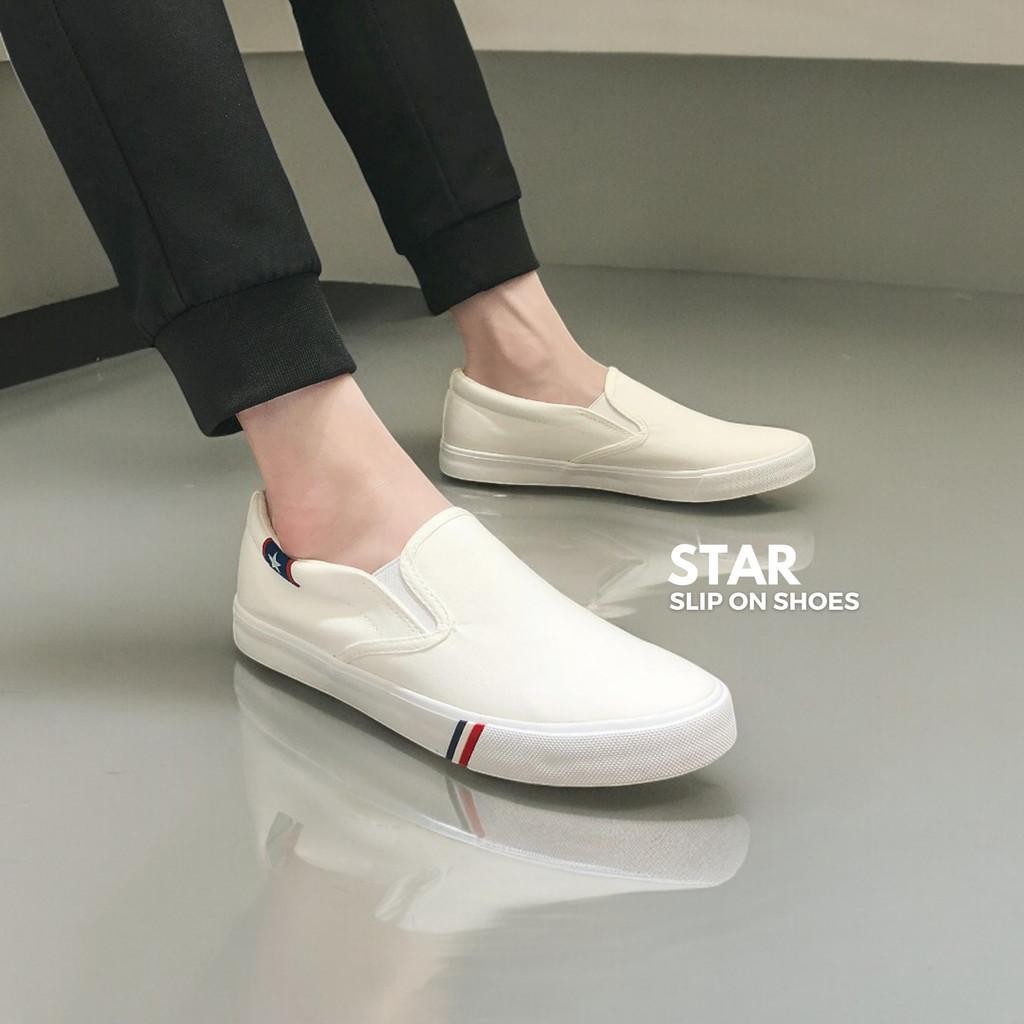 Ews Shoeai Star Slip On Sepatu Kasual Pria Wanita Trendy Sol Karet