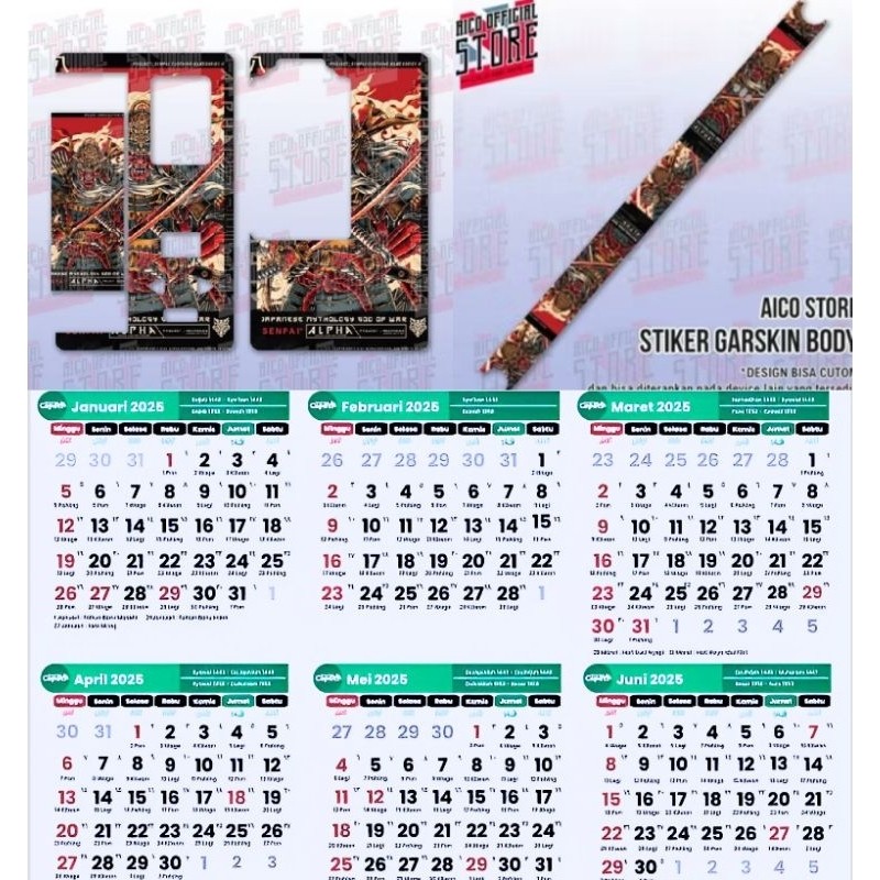 

Premium Cut - Kalender Baru Tahun 2025 B80 11 Garskin Stiker / Case Custom Terlaris 2PCS/ Fullbody