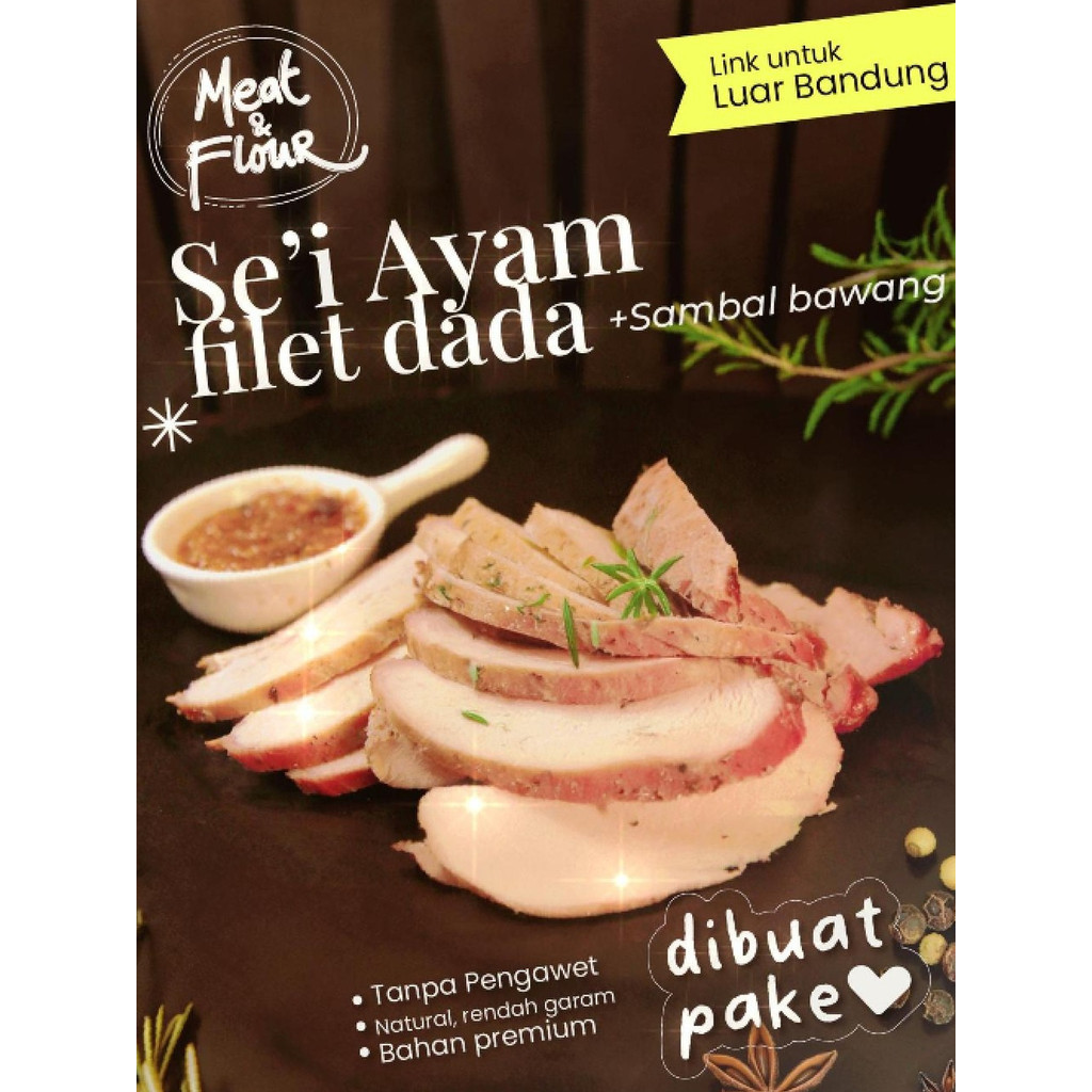 

Sei Ayam Asap FROZEN Dada + Sambal Bawang / SEI AYAM / AYAM PANGGANG