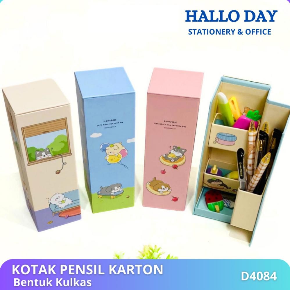 

Readyy!! HD Kotak Pensil Karton Berdiri/Pensil Case/Tempat Pensil Organizer