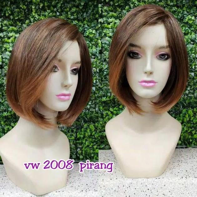 new Wig Wanita pendek untuk kerja Wig perempuan rambut palsu human hair