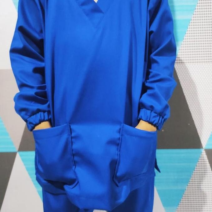 NEW  Baju Oka Anak - Baju Dokter Kecil Lengan Panjang Karet-