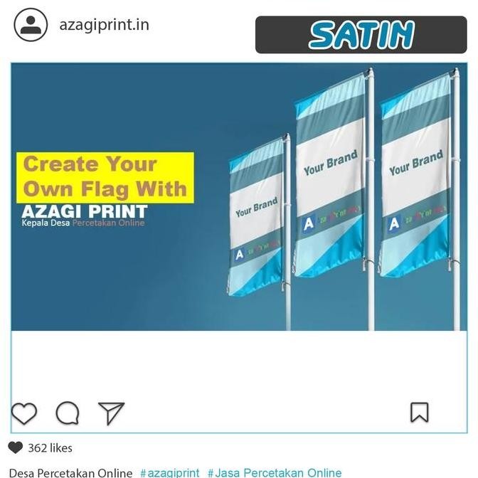 Cetak Satin / Umbul Umbul Kain / Bendera Print Custom Size murah